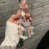 Bag Charm Mobile Phone Lanyard Handmade Beaded Phone Chain Rabbit Phone Strap  Bag Keychains