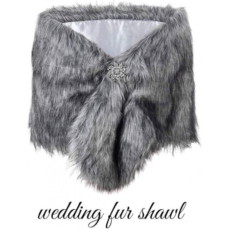 Womens Faux Fur Cape Shawl Collarless Sleeveless Long Coat Christmas Party Elegant Outwear