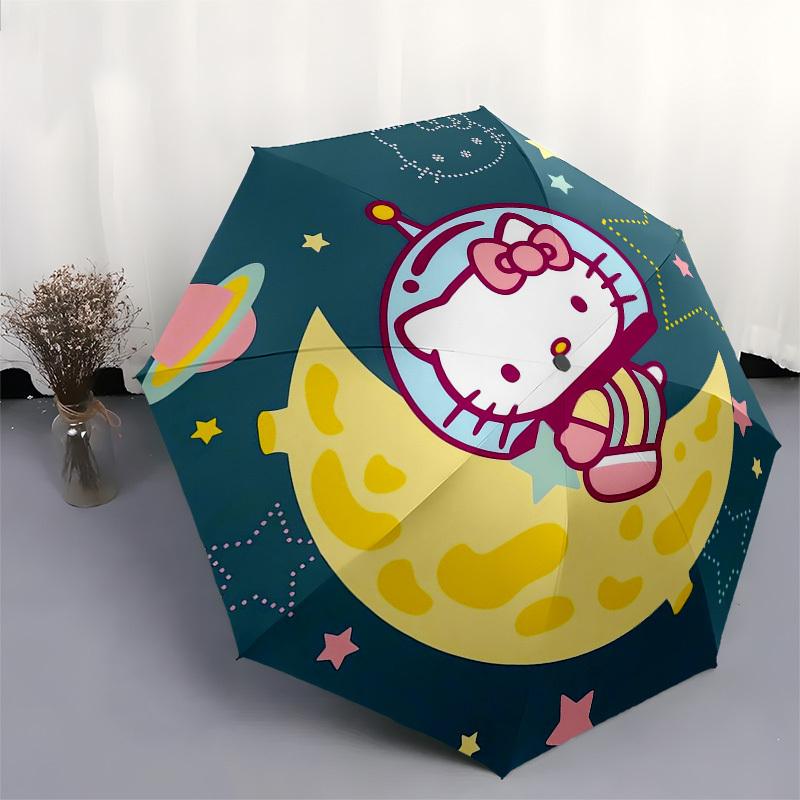 1pc Hello Kitty Space Adventure Umbrella with Plastic Handle,Suitable for All Seasons Home Travel Outdoor UmbrellaSanlio332