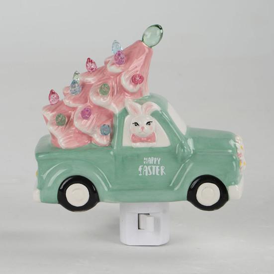 Пасхальный кролик, лампа на дереве, смоляная машина-кролик, мигающая декоративная лампа, светодиодная подсветка, фигурка животного, статуя, скульптура, весеннее пасхальное украшение для рабочего стола