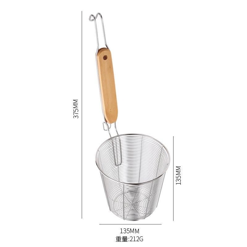 Дуршлаг для горячих горшков из нержавеющей стали с деревянной ручкой, фильтр-шумовка для еды, подвесная корзина для жарки, кухонное сито для приготовления пищи, ложка