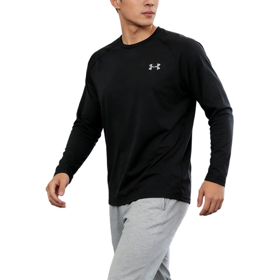 Under Armour Мужская футболка Tech Training Sports с длинным рукавом, черная 1328496-001