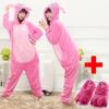Flannel Adult Animal Pijama Unicorn Pajamas Women Cosplay Kugurumi Pyjama Rose Pink Rabbit Onesies Sleepwear with Shoes