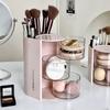 Compartment Cosmetic Holder Rotatable Desktop Storage Box Hair Accessories Organizer  Powder Puff