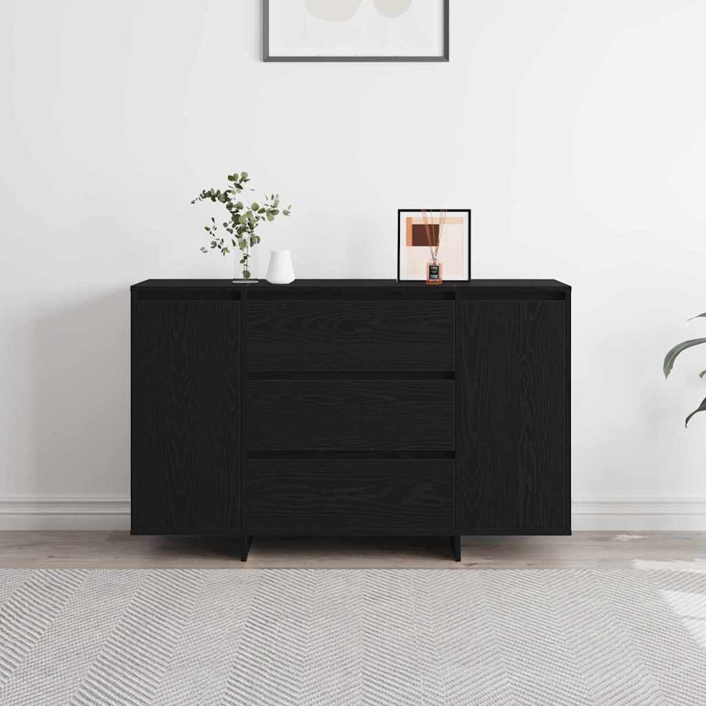 Sideboard Black Oak Effect 120 x 41 x 75 cm Wood Based Material