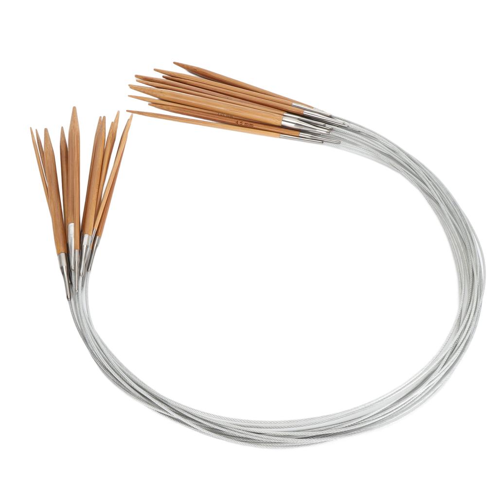 13 шт. круговые спицы стальная проволока бамбуковые спицы набор двухсторонние спицы для вязания 80 см