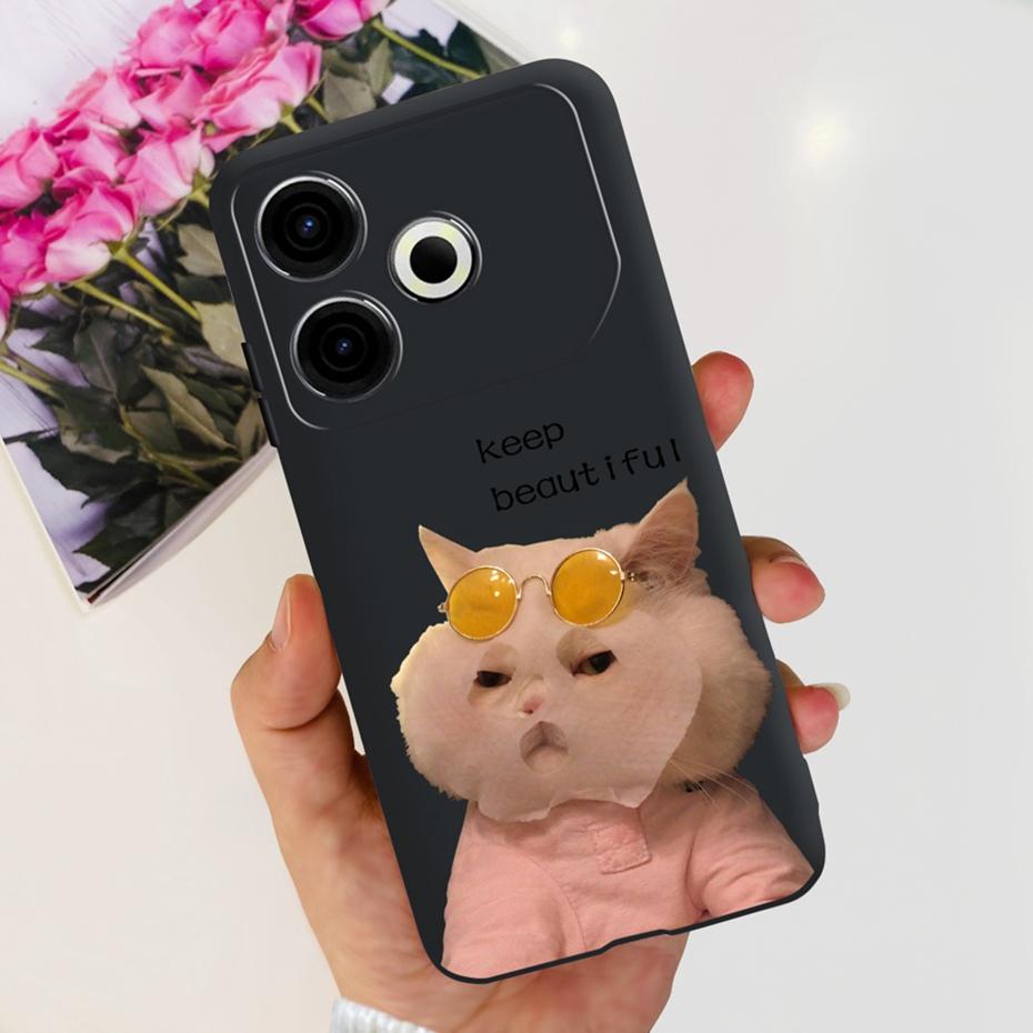 Модный Чехол 2024 года Для Tecno Pova 6 Neo Черный Силиконовый Мягкий ТПУ Задняя Крышка Для Tecno Pova 6Neo 4G Чехлы Для Телефона
