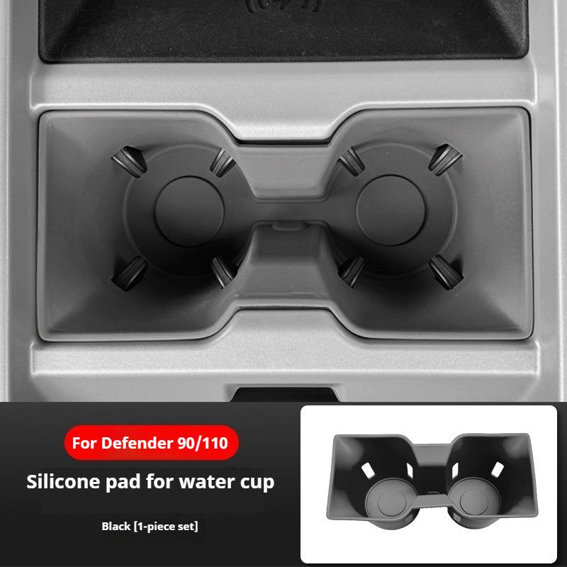 For Land Rover Defender 90 110 2022-2025 Car Central Console Silicone Wireless Charging Pad Cup Holder Rear Armrest Cup Coaster