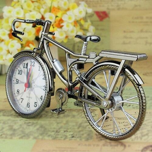 Vintage Arabic Numeral Bicycle Shape Creative Table Alarm Clock Home Decor