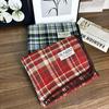 Korean Style Women's Red Plaid Imitation Cashmere Winter Scarf - Warm, Trendy Neck Warmer for Students & Couples