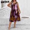 Spring Summer Women's Fashion Print Plus Size Women's Dress Women
