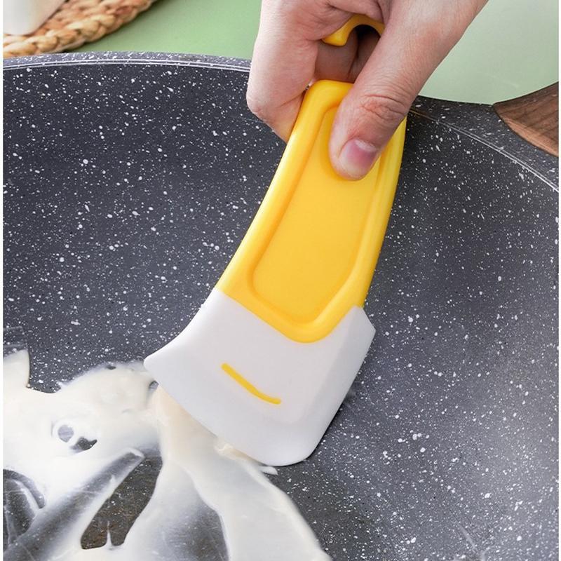 Простой инструмент для чистки, гибкая, прочная, антипригарная сковорода, кухонный скребок, силиконовый скребок, приспособления для выпечки, чистящее средство для кастрюль, экологически чистый, 2 шт.