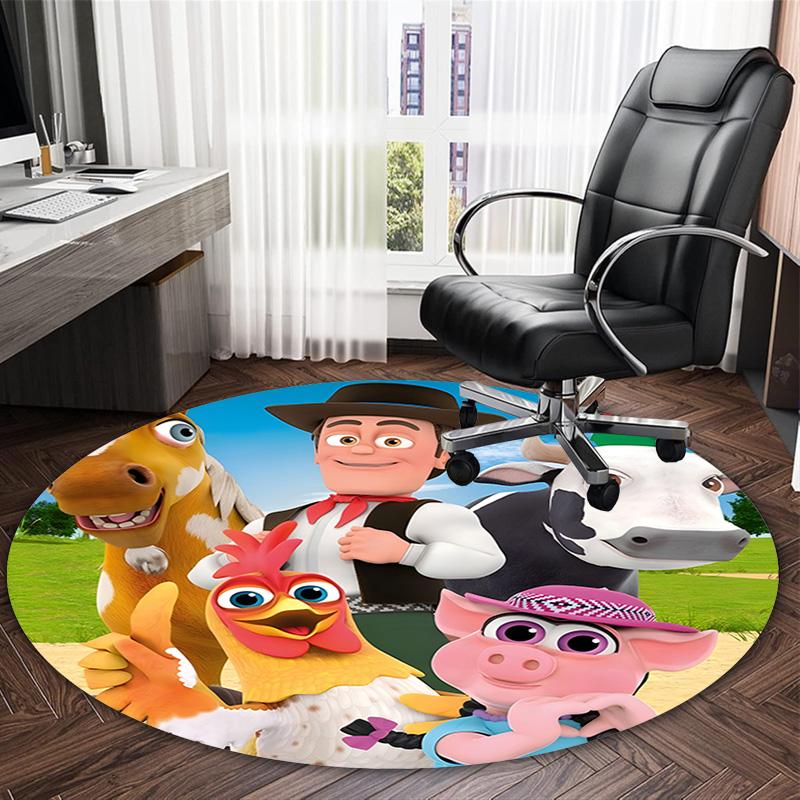 1pc La Granja de Zenon Print Round Carpet Chair Round Carpet Suitable for Bedroom Living Room Home Decorative Carpet