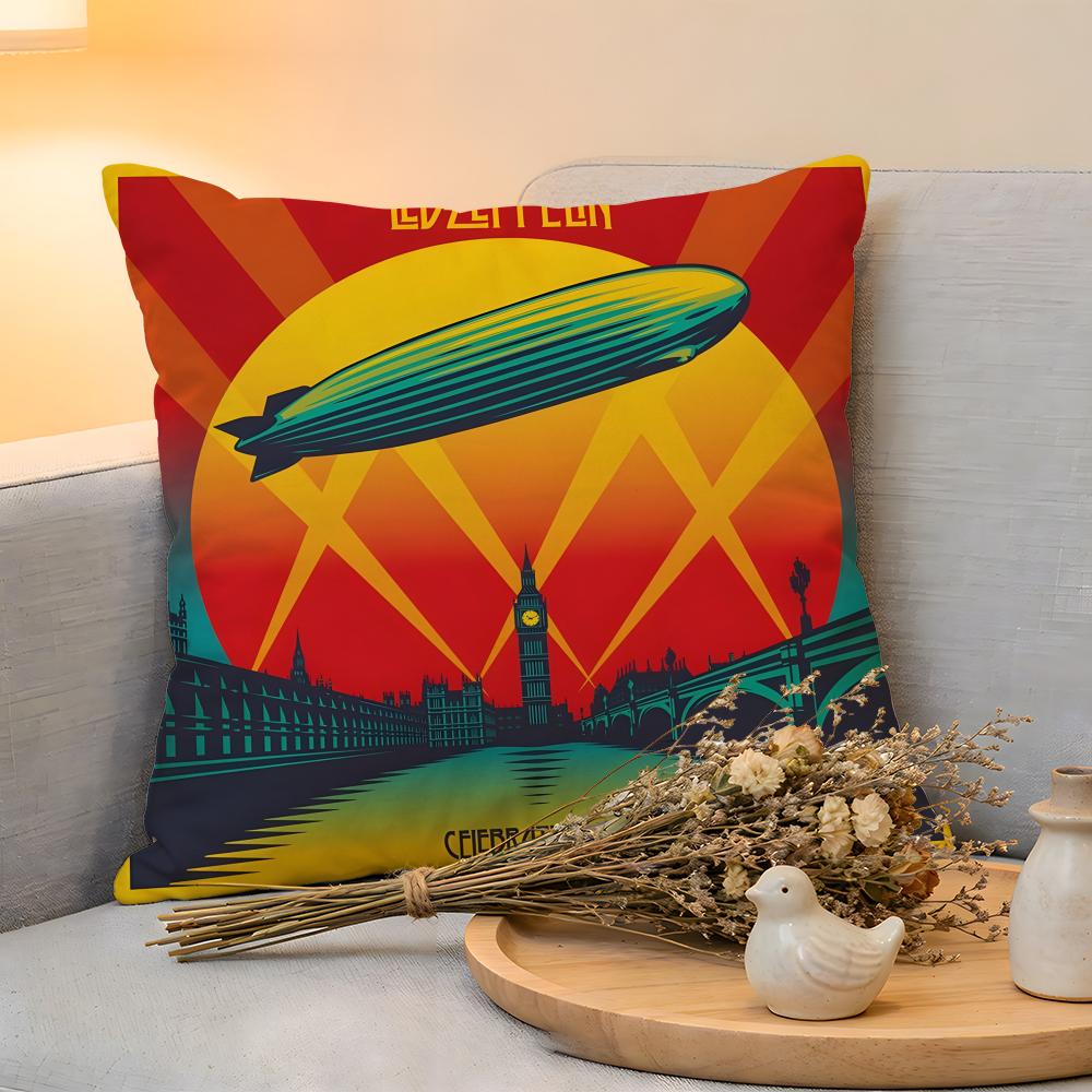 Cushion Cover Linen SkinFriendly Soft Decorative Case for Sofa Home Decor Band LLed ZZeppelin Pillow cover