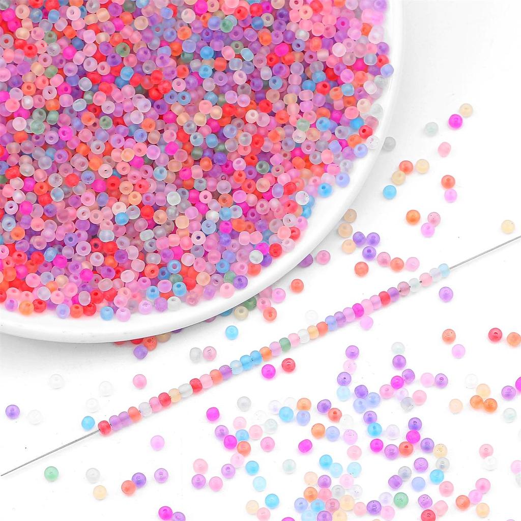 Высококачественные матовые стеклянные бусины-бисер разных цветов для изготовления украшений своими руками