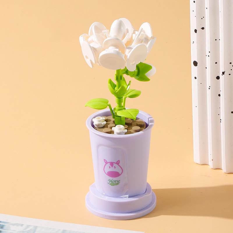 Совместимые строительные блоки: Букет комнатных растений с цветами и суккулентами от Lele Brothers - Детские игрушки и уличный киоск для женщин