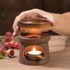 3 in 1 Coarse Pottery Candle Heating Tea Warmer Set Ceramics Japanese Reed Diffuser Essential Oil Furnace Household Home Decor