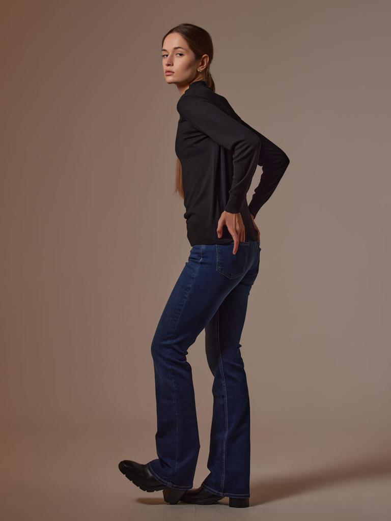 AYIHOLIC CASHMERE Mock Neck Merino Wool Knit