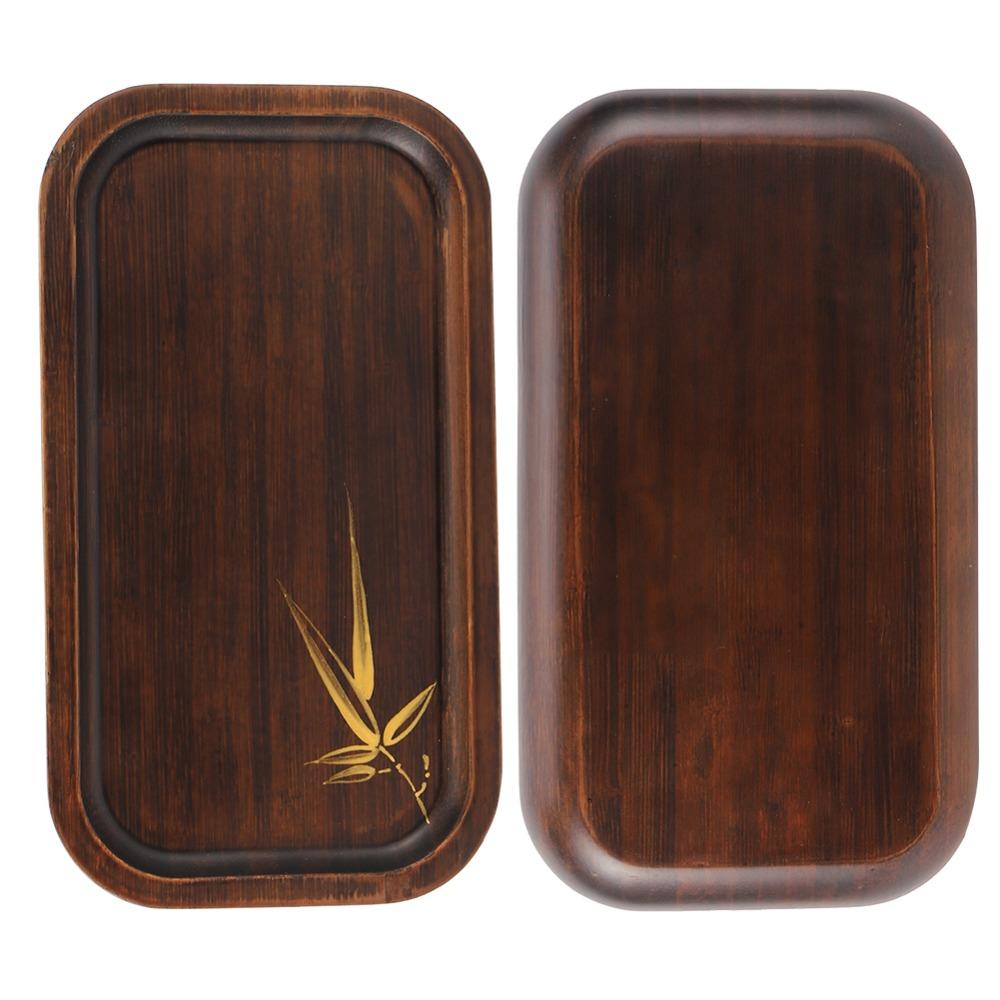 Wood Rectangular Tea Tray Rectangular Shape Snack Platter Bamboo Tea Tray Household Kitchen