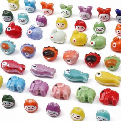 10-30 шт. Керамические бусины-рыбки с принтом, Подвески для DIY Браслетов, Ожерелий, Поделок