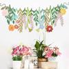 Flower Banner, Groovy Boho Floral Leaf Banner, Double-Sided Waterproof Colorful Wildflower Party Decorations for Birthday Bridal Baby Shower Garden