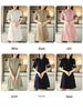 2025 Women's Summer Polo Collar Slimming Mid-Length Color Block Dress with Big Swing Cotton Skirt