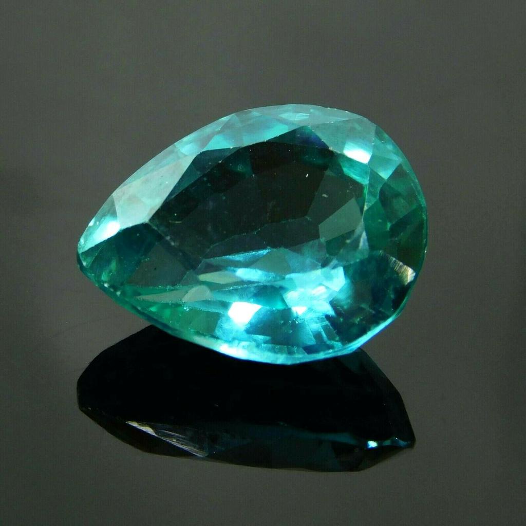 Размер кольца СЕРТИФИЦИРОВАННЫЙ 10 карат Натуральный бирюзовый сапфир Рассыпной драгоценный камень Огранка «груша» A1-320