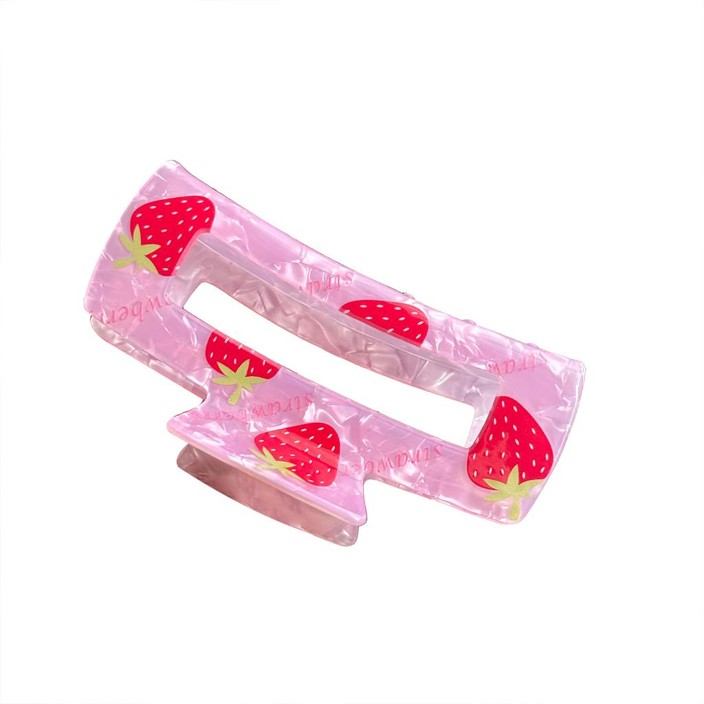 Print Delightful Fruit Acrylic Hair Claw Clips For Women Available In Various Styles Including Pineapple Watermelon And