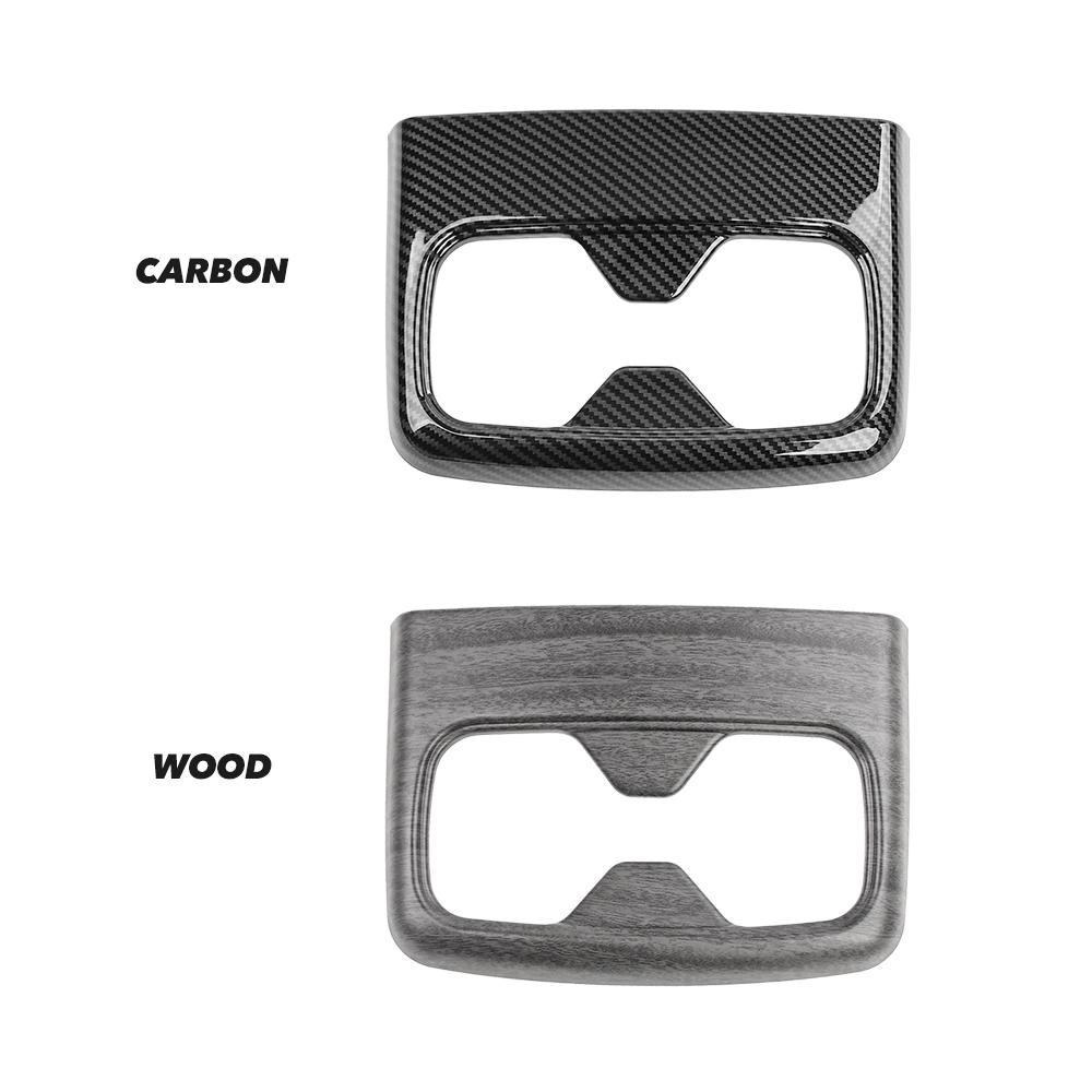 For Kia Telluride 2020-2025 Carbon Fiber Style ABS Rear Passenger Seat Water Cup Holder Frame Cover Trim Accessories LHD/RHD