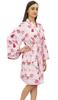 Bimba Женский халат-кимоно бордового цвета с поясом и цветочным принтом, накидка для сна -