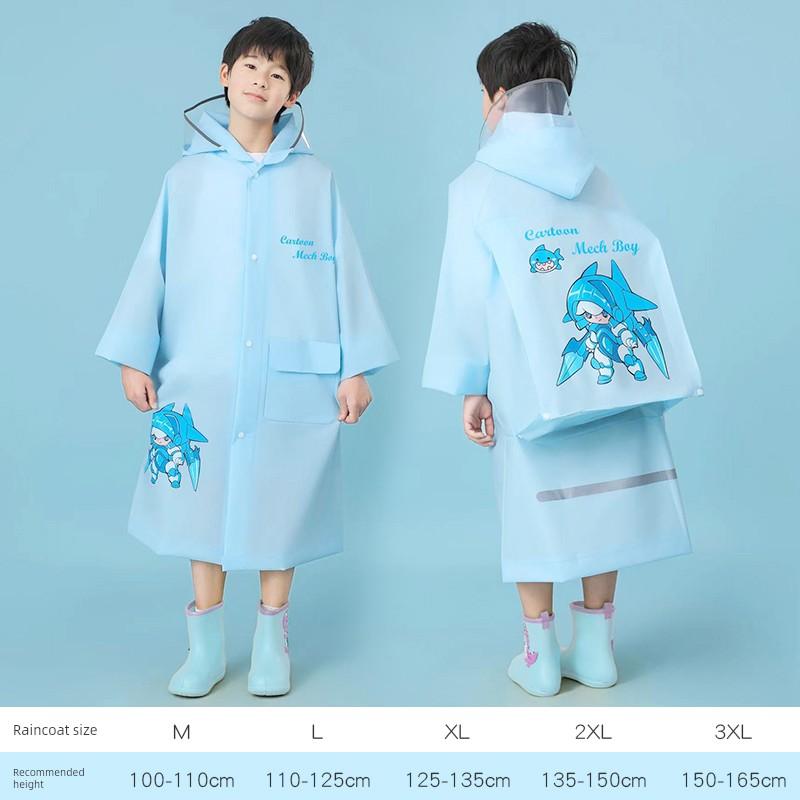 Children's Raincoat for Girls, Long Loose-Fitting Style with Large Backpack Space, Full-Body Storm-Proof Student Rain Poncho for Boys, Specifically