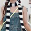 Slim Stripe Plush Scarf Clothing Accessories Striped Warm Soft Thin Scarf Knitted Wool Plush Long Narrow Scarves Autumn Winter