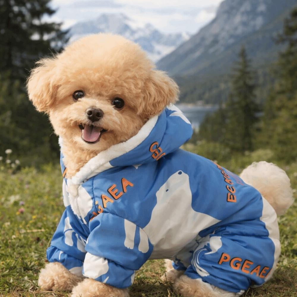 Зимняя одежда для собак против линьки, теплая флисовая куртка для собак, милый комбинезон для щенков, для улицы