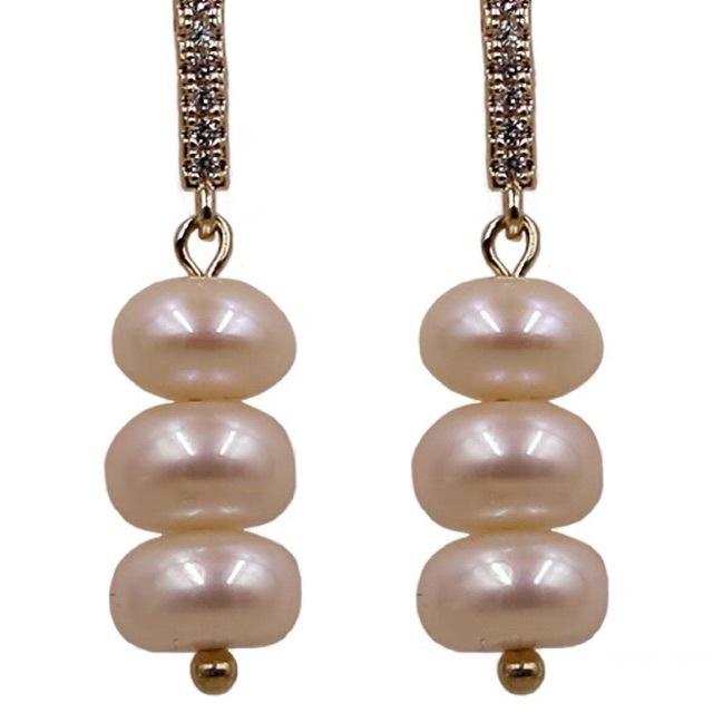 Натуральные крупные пресноводные жемчужные серьги-гвоздики, слегка инкрустированные стразами, серьги с серебряной иглой 925 пробы, элегантные универсальные серьги, классические wo