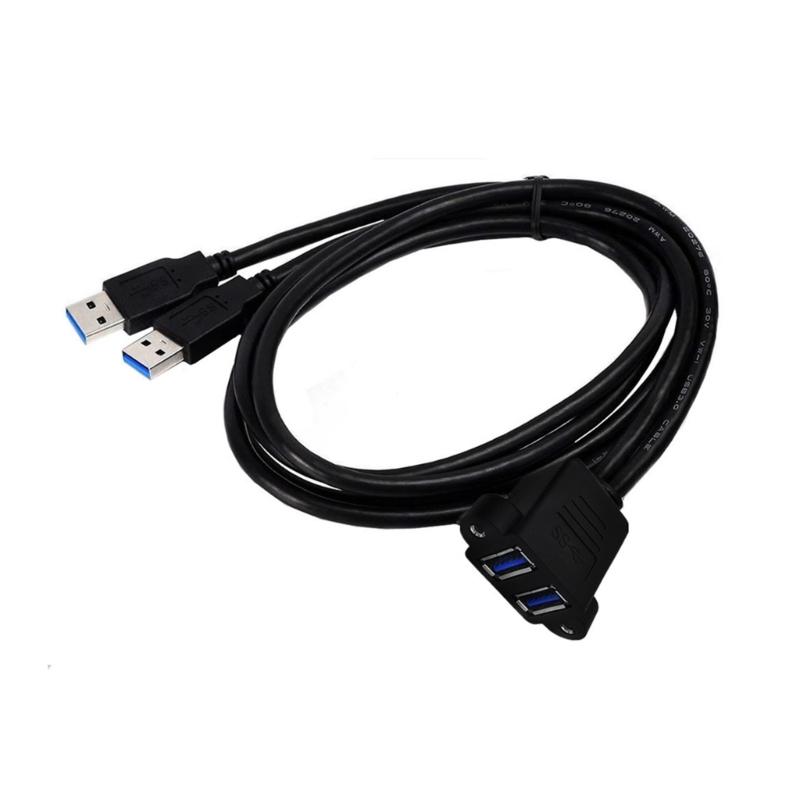 USB 3.0 Удлинительный кабель USB 3.0 Двойной порт Удлинительная линия с возможностью крепления на панели Провод для безопасного соединения
