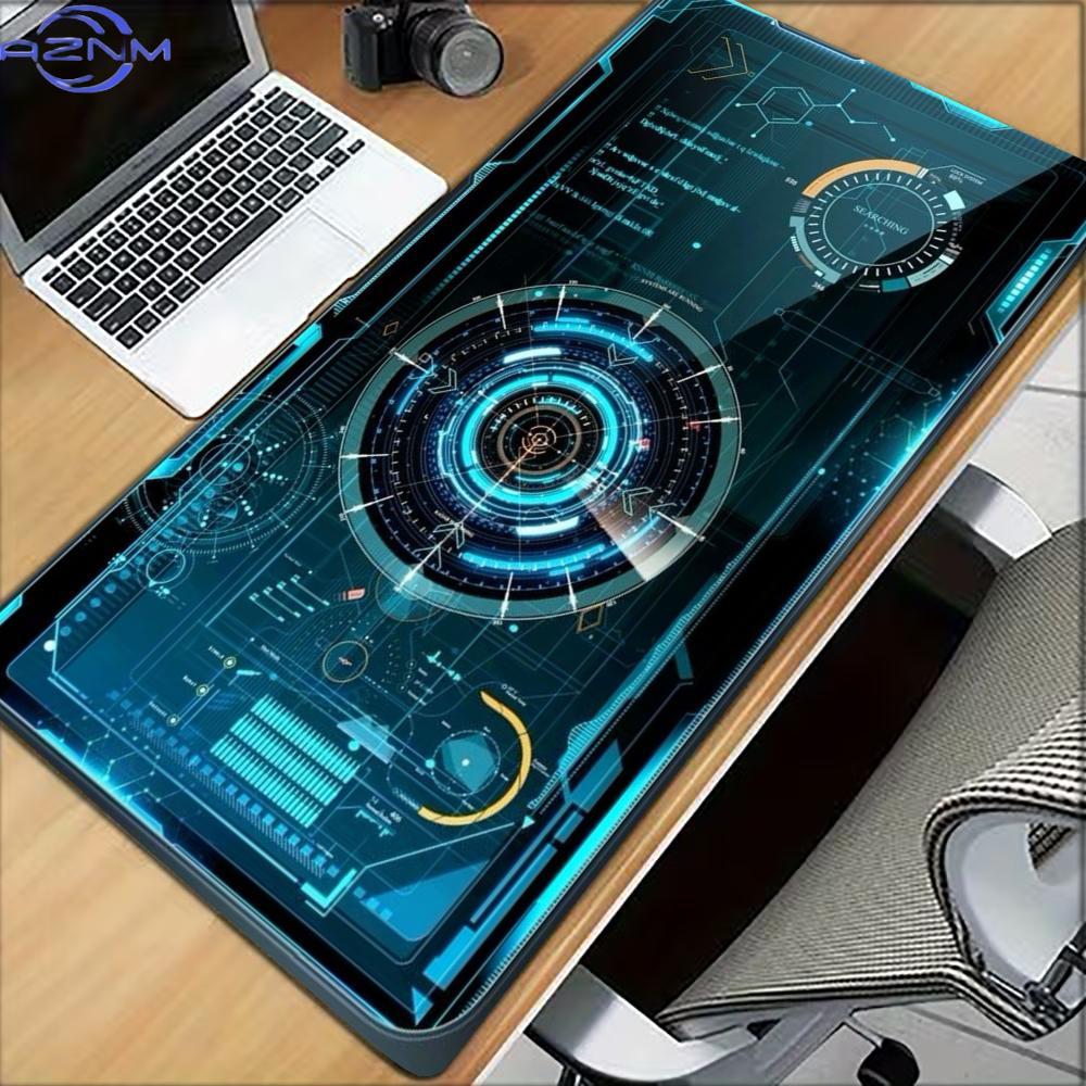 SciFi Tech Dashboard Gaming Mousepad Non Slip Rubber Base Keyboard Desk Mat Futuristic Circuit Print Pc Desktop Gamer Mousepad