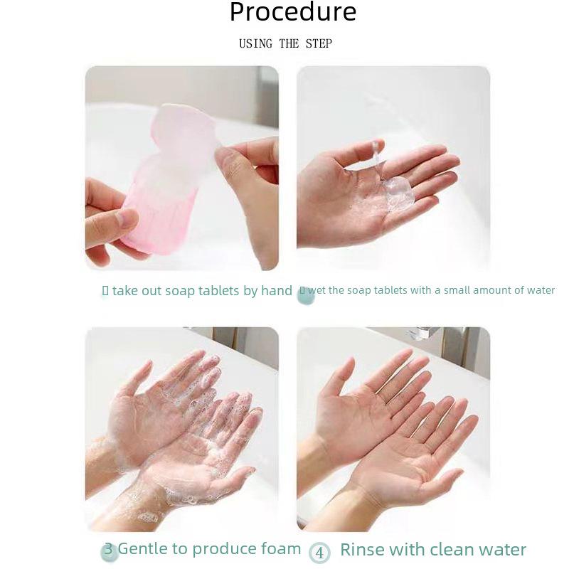 Портативные мини дорожные мыльные хлопья: Одноразовая бумага для мытья рук для использования на открытом воздухе