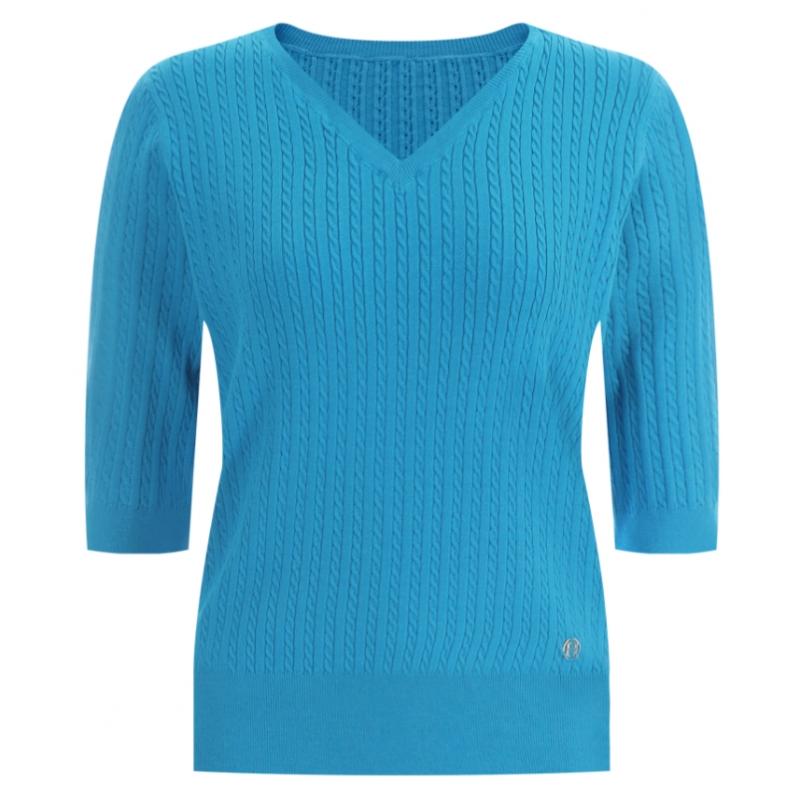 Shop Women V Neck Basic Regular Tencel Short sleeVe Knit iVory Frb Wkn 11905