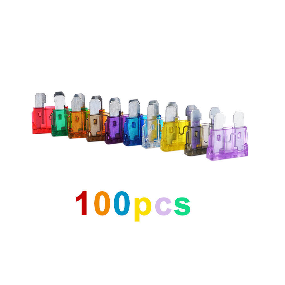 100pcs Assortment Car Medium Size Standard Blade Fuses 2A 3A 5A 7.5A 10A 15A 20A 25A 30A 35A for Vehicle
