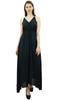 Bimba Women's Long Maxi Cotton Beach Dress Drawstring Waist Strappy Resort