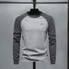 Men Raglan Long Sleeve T-shirt O-Neck Patchwork Color Pullover Tops Loose Fit Elastic Cuffs Breathable Casual Tops