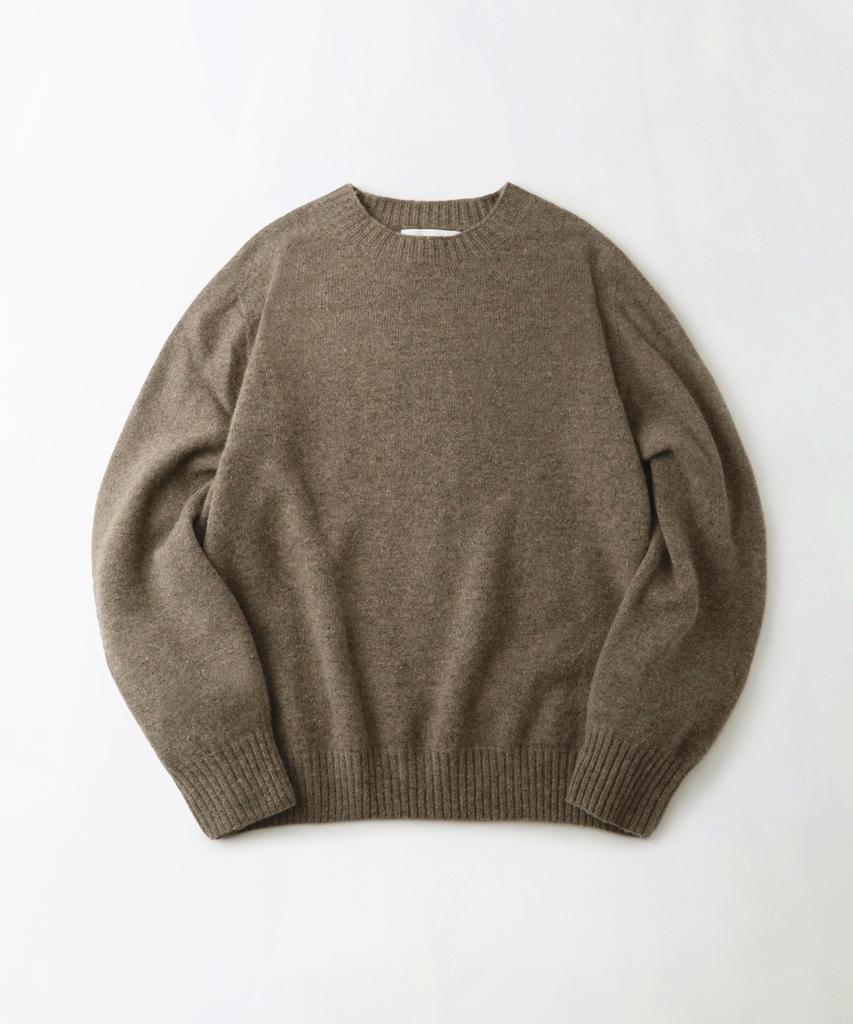 OUTSTANDING Pure Wool Wholegarment Knit_Melange Brown