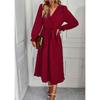Spring Women's Solid Colour Swing Casual Dress Long Dresses