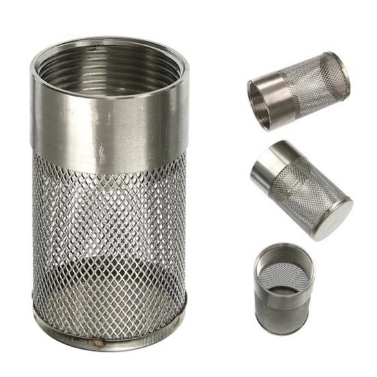 Inlet Suction Strainer Stainless Steel Garden Hose Inlet Filter Mesh Easy Install Intake Hose Pickup Filter Head for Irrigation Water Pump Filter
