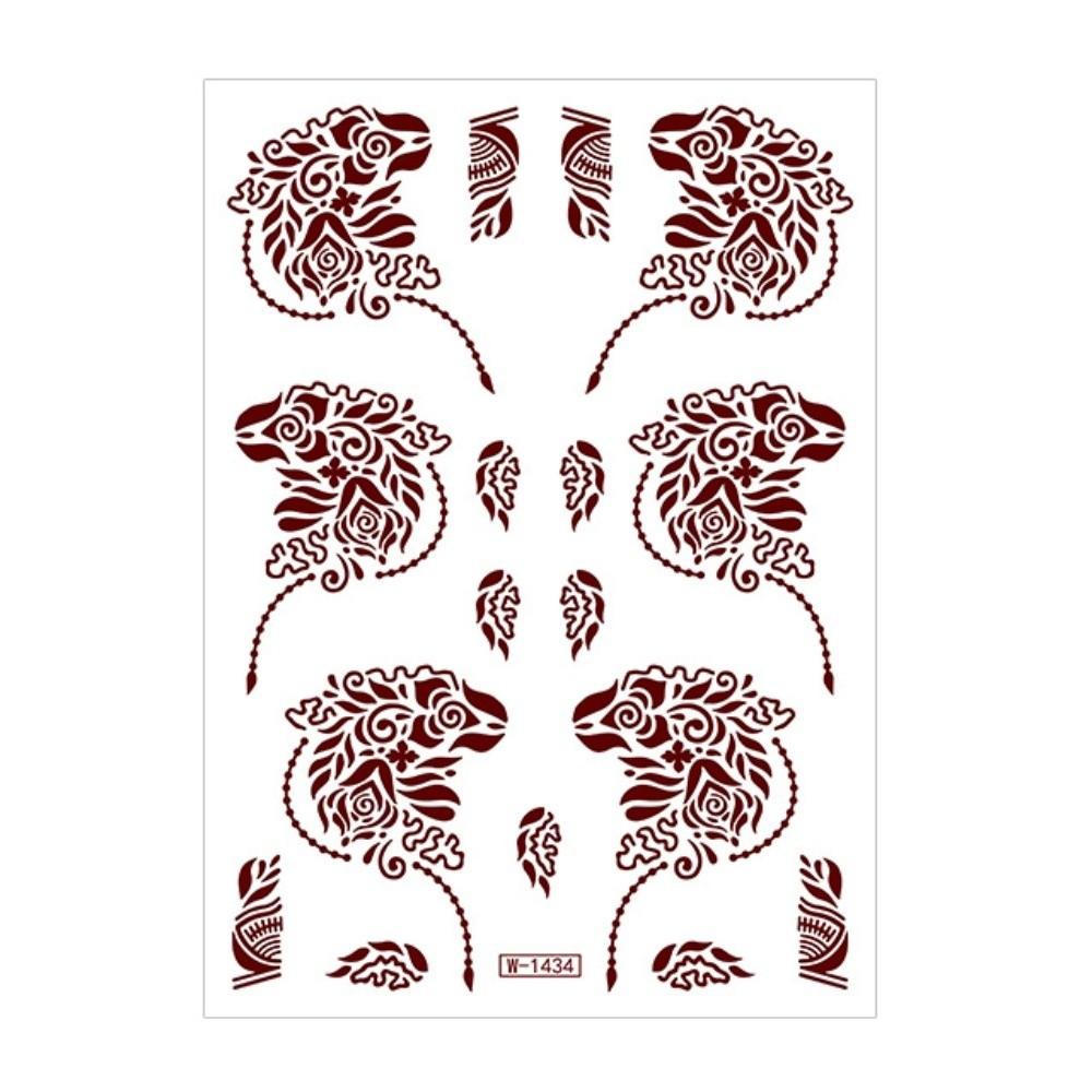 9 шт. Временная татуировка хной, Индия, Менди, Цветок, Наклейка для боди-арта, Женщины/Леди/Девушка