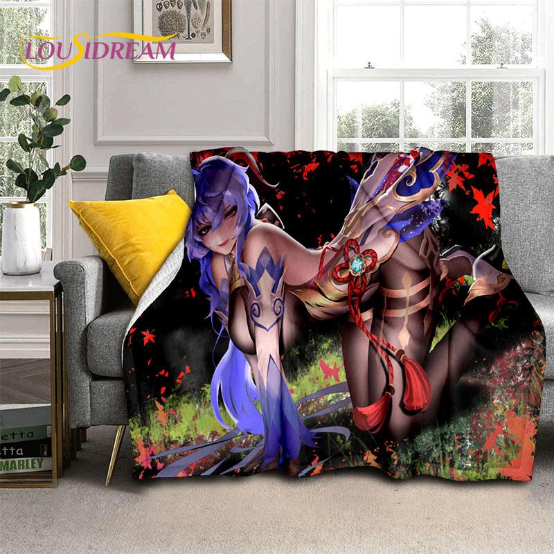 Sexy Lace Beauty Girl Lady Cartoon Anime Character Blanket,Soft Throw Blanket for Home Bedroom Bed Sofa Picnic Office Cover Gift