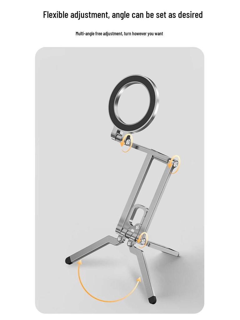 Aluminum Alloy Multifunctional Magnetic Phone Holder & Double Foldable Outdoor Carabiner Stand