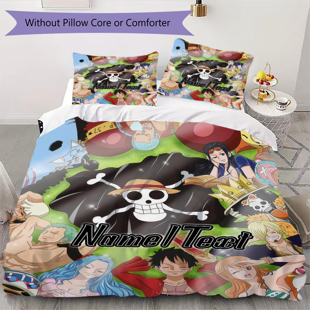Anime One Piece Digital Print Duvet Cover Set, 3Pcs Soft Bedding, Extra Large Size Gift -HYQ2