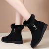 Women's Ankle Boots New Snow Boots Winter Thick Cotton Shoes Flat Bottom Plush Zipper Warm Comfort Non Slip Cotton Boots