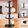 Cup Holders Tree Wooden Rotating Cup Stand with 8 Hooks Coffee Mug Tree for Counter Coffee Mug Holder Coffee Bar Display Stand